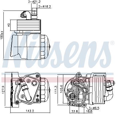 Radiateur d'huile moteur (Refroidisseur d'huile moteur) NISSENS 91323