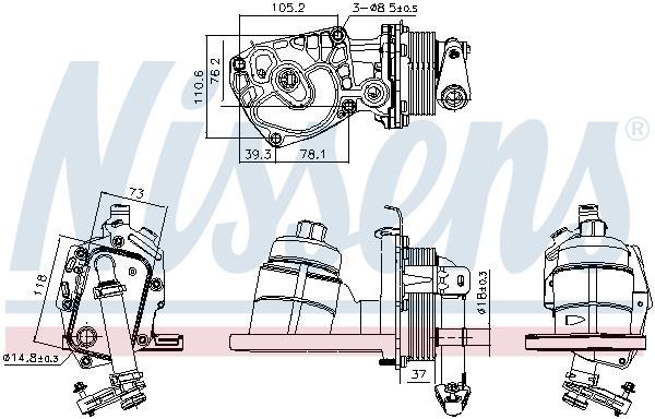 Radiador óleo motor NISSENS ref. 91325