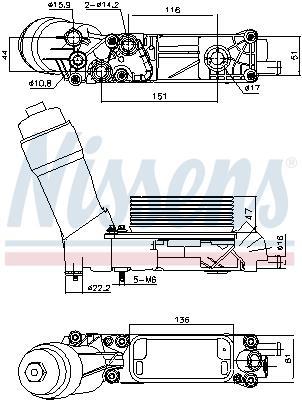 Radiador óleo motor NISSENS ref. 91335