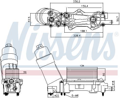 Radiador óleo motor NISSENS ref. 91336