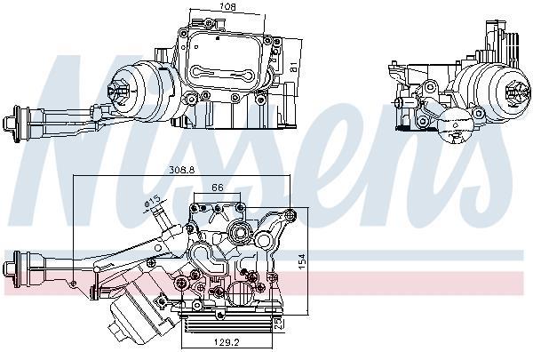 Radiateur d'huile moteur (Refroidisseur d'huile moteur) NISSENS 91352
