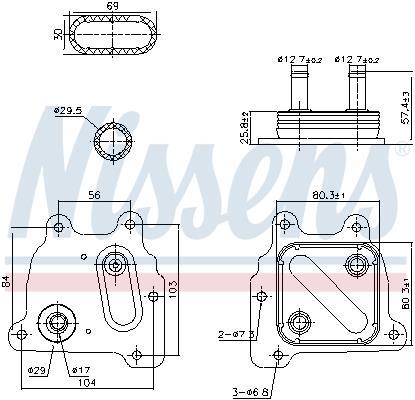 Radiador óleo motor NISSENS ref. 91374