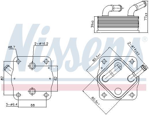 Radiateur d'huile moteur (Refroidisseur d'huile moteur) NISSENS 91378