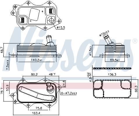 Radiador óleo motor NISSENS ref. 91380
