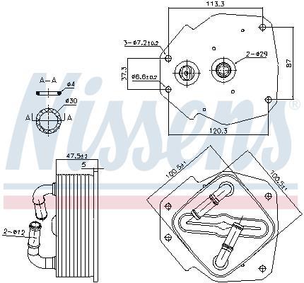 Radiateur d'huile moteur (Refroidisseur d'huile moteur) NISSENS 91418
