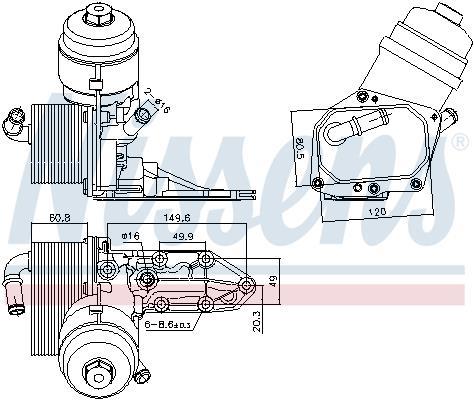 Radiador óleo motor NISSENS ref. 91424