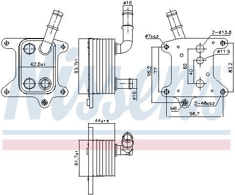 Radiateur d'huile moteur (Refroidisseur d'huile moteur) NISSENS 91425
