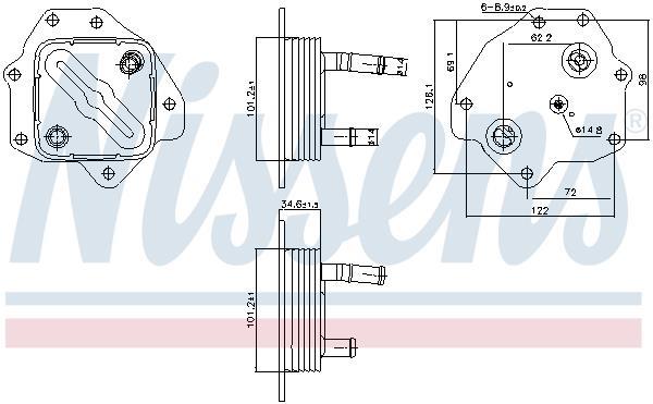 Radiateur d'huile moteur (Refroidisseur d'huile moteur) NISSENS ref. 91443