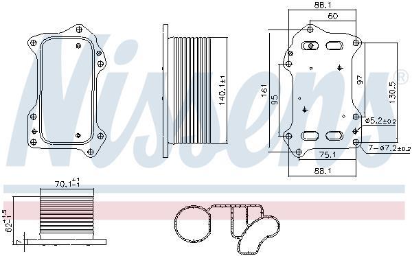 Radiateur d'huile moteur (Refroidisseur d'huile moteur) NISSENS 91446