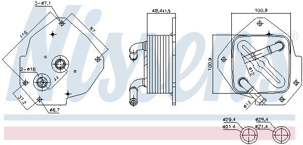 Radiateur d'huile moteur (Refroidisseur d'huile moteur) NISSENS 91456