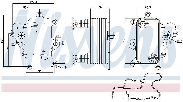 Radiador óleo motor NISSENS ref. 91457