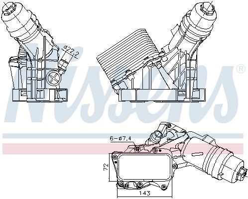 Radiador óleo motor NISSENS ref. 91487