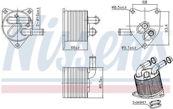 Radiador de aceite, transmisión automática NISSENS ref. 91512