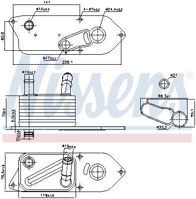 Radiateur d'huile moteur (Refroidisseur d'huile moteur) NISSENS ref. 91543