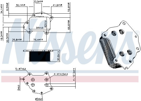 Radiateur d'huile moteur (Refroidisseur d'huile moteur) NISSENS 91549