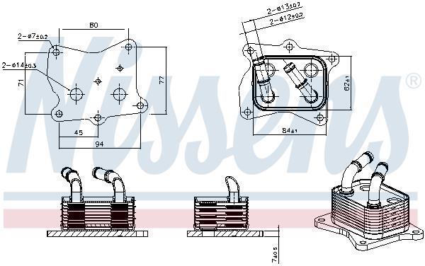 Radiateur d'huile moteur (Refroidisseur d'huile moteur) NISSENS ref. 91569