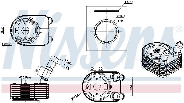 Radiateur d'huile moteur (Refroidisseur d'huile moteur) NISSENS ref. 91584