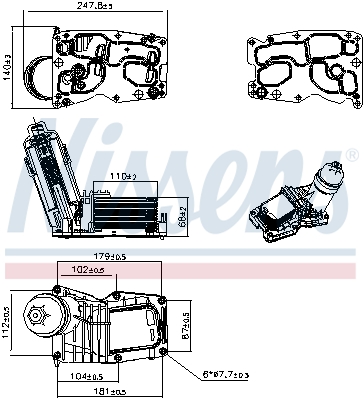 Radiador óleo motor NISSENS ref. 91641