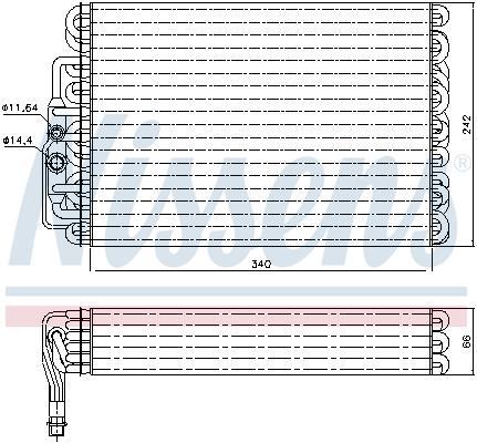 Evaporador de ar condicionado NISSENS ref. 92063