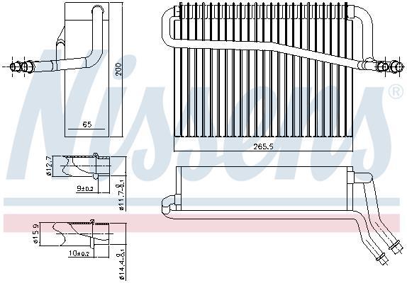 Evaporador, aire acondicionado NISSENS ref. 92091