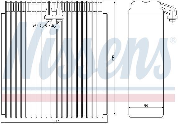 Evaporador de ar condicionado NISSENS ref. 92107