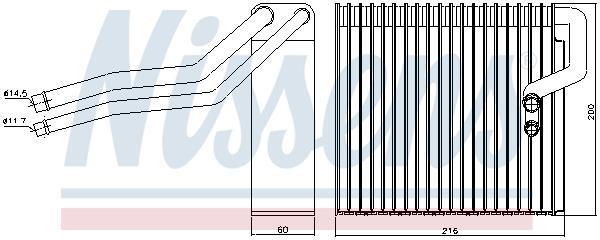 Evaporador de ar condicionado NISSENS ref. 92184