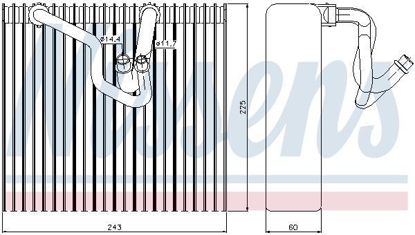 Evaporador de ar condicionado NISSENS ref. 92187