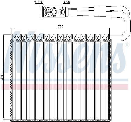 Evaporador de ar condicionado NISSENS ref. 92191