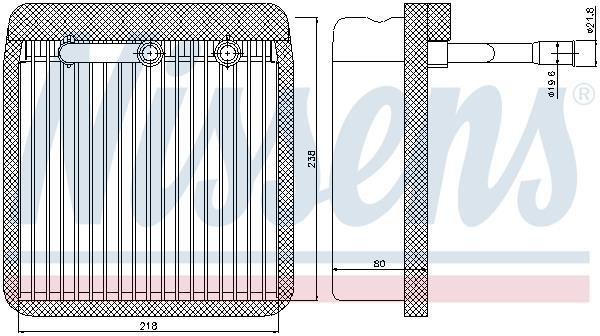 Evaporador de ar condicionado NISSENS ref. 92193