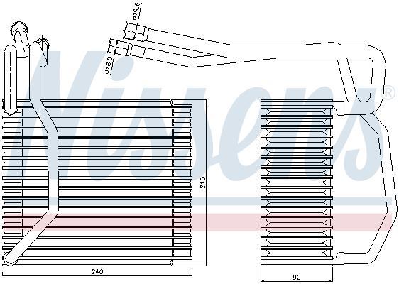 Evaporador de ar condicionado NISSENS ref. 92194