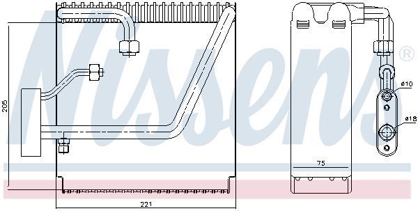 Evaporador de ar condicionado NISSENS ref. 92204