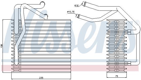 Evaporador de ar condicionado NISSENS ref. 92205
