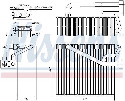 Evaporador de ar condicionado NISSENS ref. 92211