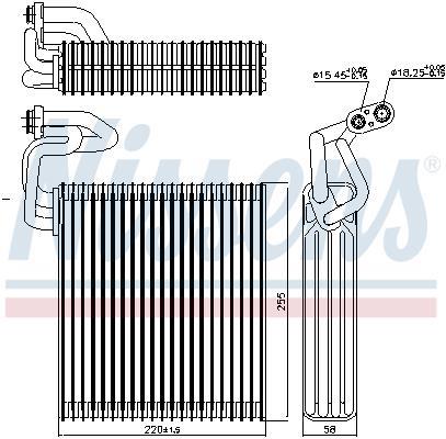 Evaporador de ar condicionado NISSENS ref. 92214