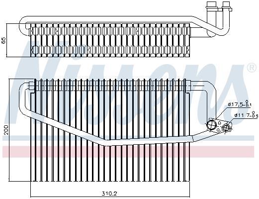 Evaporador de ar condicionado NISSENS ref. 92245