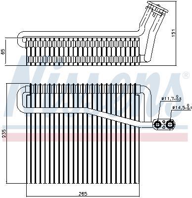 Evaporador de ar condicionado NISSENS ref. 92271