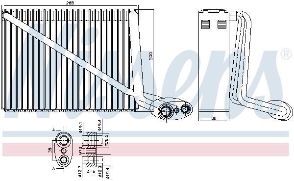 Evaporador de ar condicionado NISSENS ref. 92272