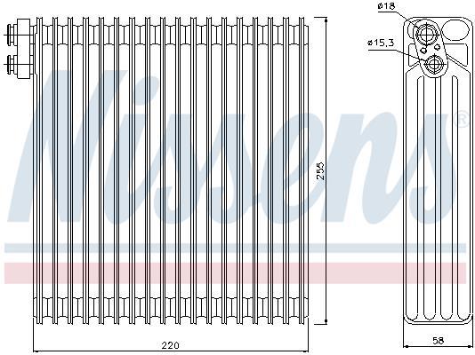 Evaporador de ar condicionado NISSENS ref. 92283