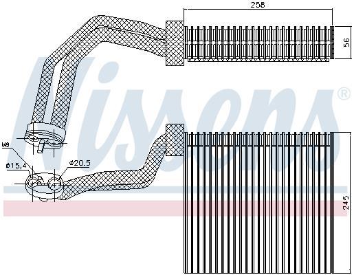 Evaporador de ar condicionado NISSENS ref. 92293