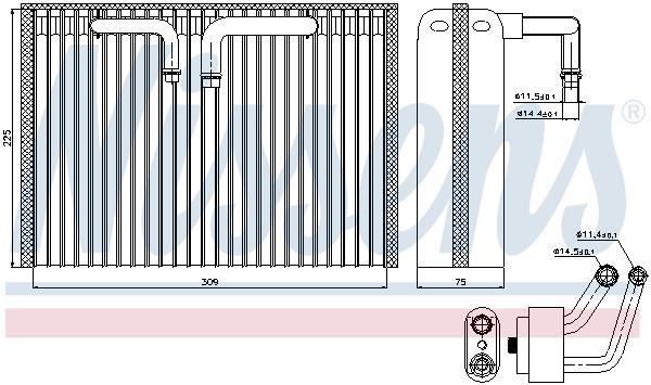 Evaporador de ar condicionado NISSENS ref. 92296