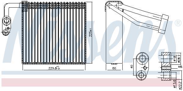 Evaporador de ar condicionado NISSENS ref. 92297