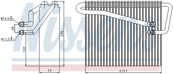 Evaporador de ar condicionado NISSENS ref. 92301