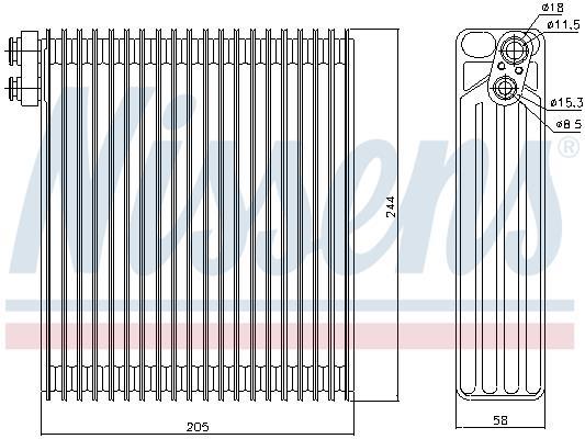 Evaporador de ar condicionado NISSENS ref. 92302