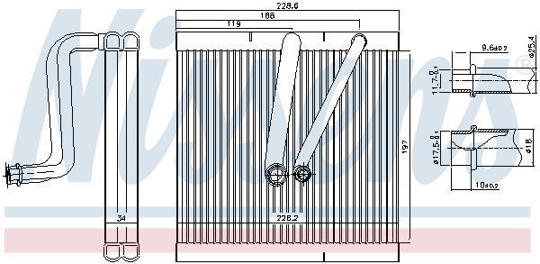 Evaporador de ar condicionado NISSENS ref. 92321