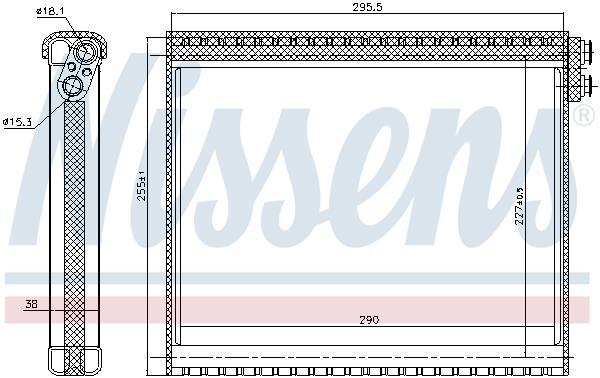 Evaporador de ar condicionado NISSENS ref. 92341