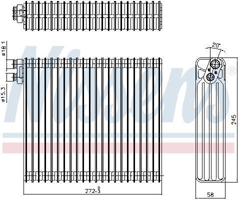 Evaporador de ar condicionado NISSENS ref. 92343