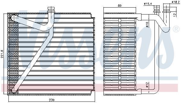 Evaporador de ar condicionado NISSENS ref. 92345