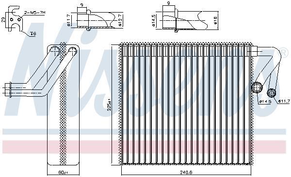 Evaporador de ar condicionado NISSENS ref. 92348
