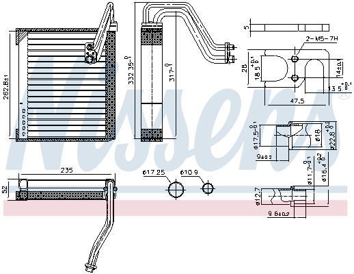 Evaporador de ar condicionado NISSENS ref. 92352