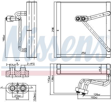 Evaporador de ar condicionado NISSENS ref. 92353